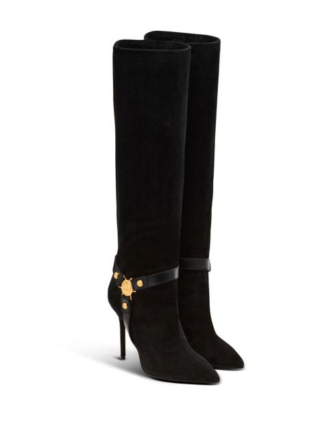 Balmain Eva 95mm suede biker boots - Black - zdjęcie produktu nr 2