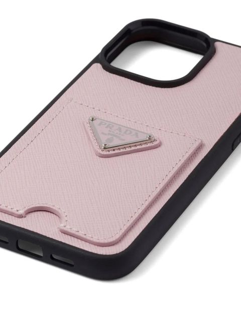 Prada Saffiano leather iPhone Pro Max 14 case - Pink