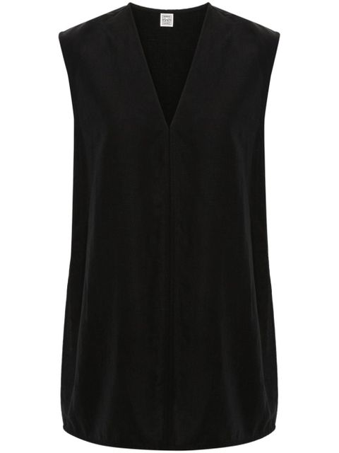 TOTEME V-neck long-length vest - Black