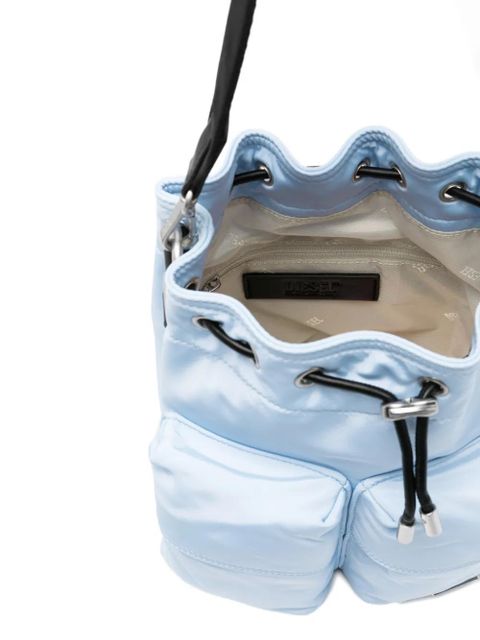 Diesel Multi-Pkts Bucket X pocket drawstring shoulder bag - Blue