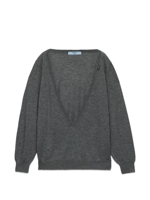 Prada cashmere V-neck sweater - Grey - zdjęcie produktu nr 1