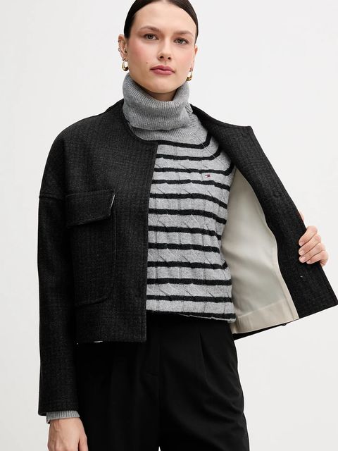 Sandro Ferrone kurtka kolor zielony przejściowa oversize S23YBFBRUCE