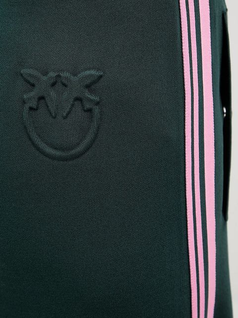 Pinko spodnie damskie kolor zielony szerokie high waist 105394 A2FQ