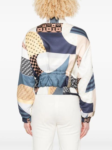 FENDI reversible cropped bomber jacket - Blue