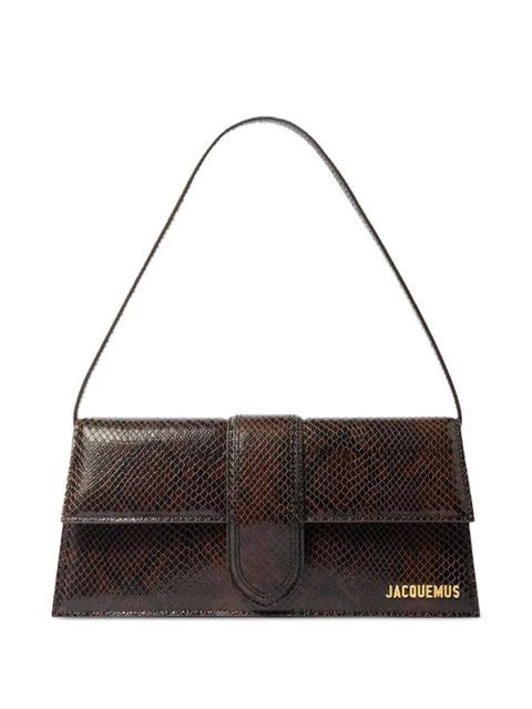 Jacquemus Le Chouchou snakeskin leather flap shoulder bag - Brown - zdjęcie produktu nr 1