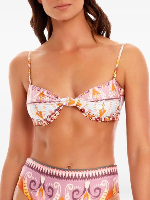 Agua By Agua Bendita Leva Lucille patterned bikini top - Neutrals