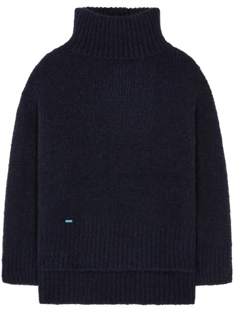 Alanui logo-plaque knitted jumper - Blue - zdjęcie produktu nr 1
