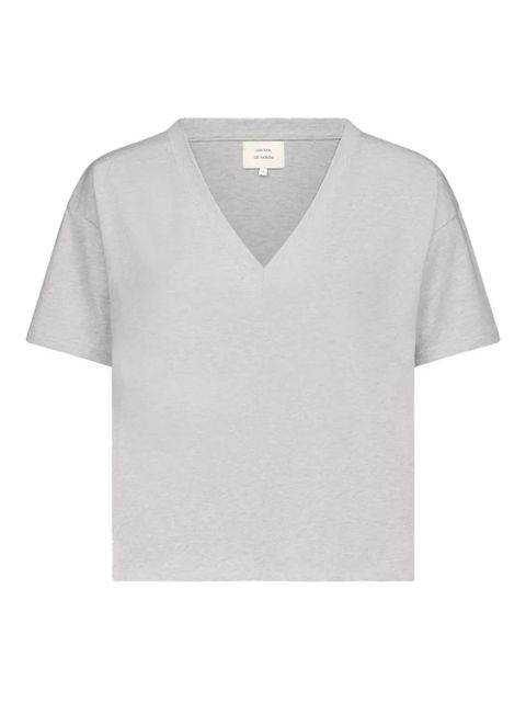LouLou de Saison V-neck short-sleeved T-shirt - Grey - zdjęcie produktu nr 1