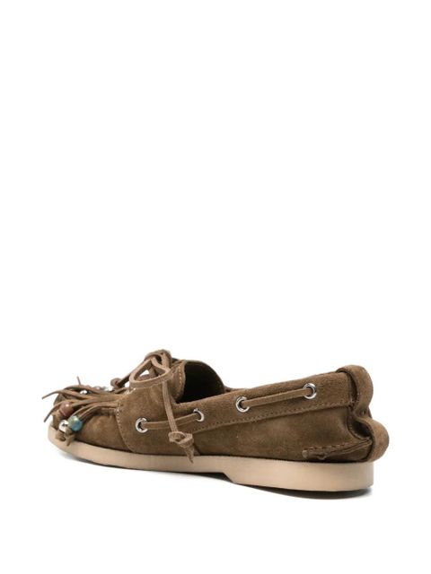 Golden Goose Cruise fringed beaded boat shoes - Brown