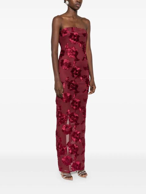 ROTATE BIRGER CHRISTENSEN floral-appliqué maxi dress - Red - zdjęcie produktu nr 2