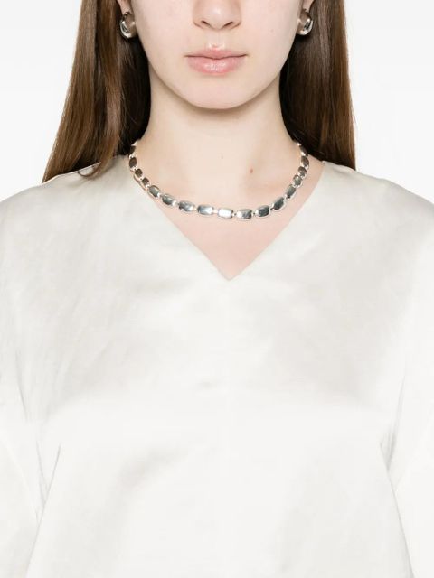 TOTEME V-neck satin top - Neutrals