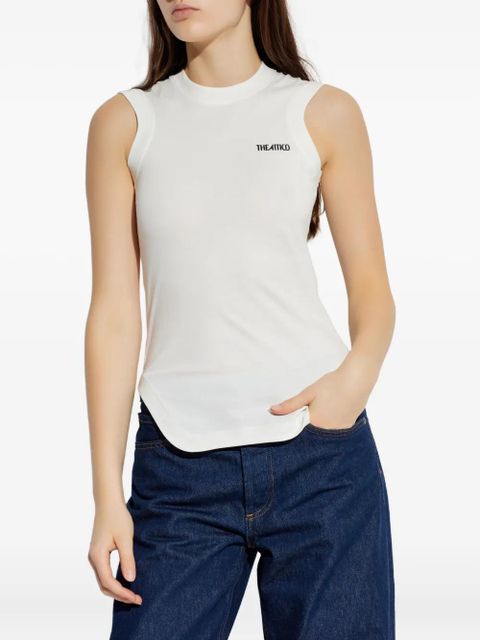 The Attico Reese logo sleeveless top - White