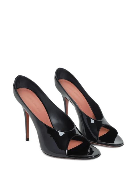 Amina Muaddi 105mm leather heeled sandals - Black