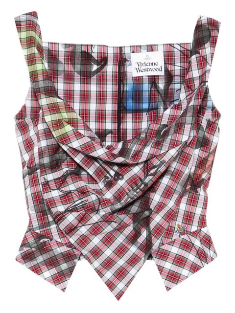 Vivienne Westwood plaid draped top - Red - zdjęcie produktu nr 1