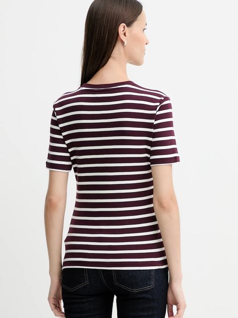 Tommy Hilfiger t-shirt bawełniany damski kolor bordowy WW0WW40587 - zdjęcie produktu nr 2