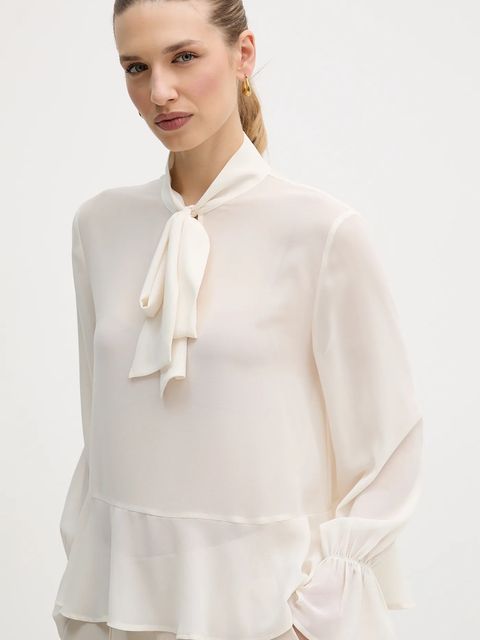 OUI bluzka damska kolor beżowy gładka 96068