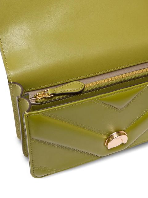 PINKO chevron-quilted leather cross body bag - Green