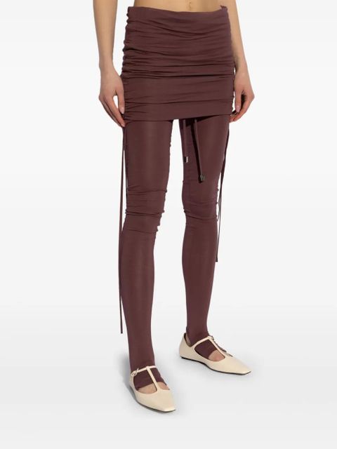 The Attico draped-design leggings - Brown
