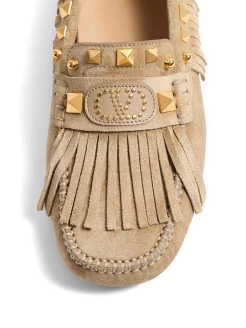 Valentino Garavani Plaster Caster fringed loafers - Neutrals