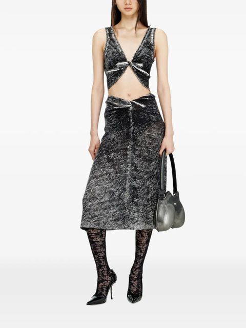 Diesel M-Livette twisted-waist midi skirt - Black