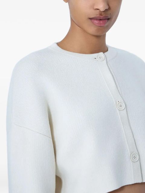 TOTEME cropped oversized cardigan - White