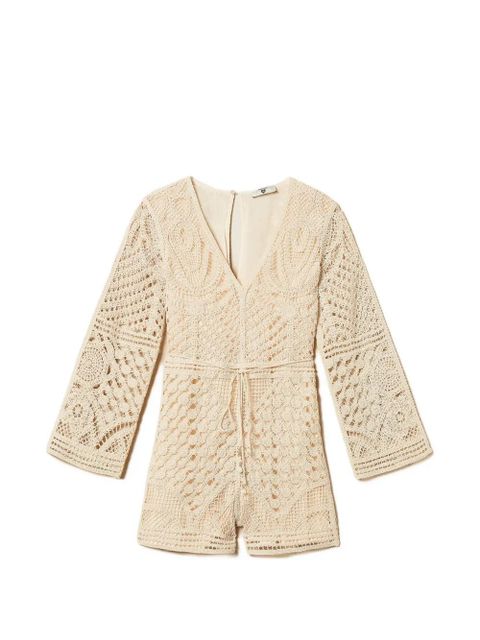 TWINSET crochet-knit playsuit - White - zdjęcie produktu nr 1