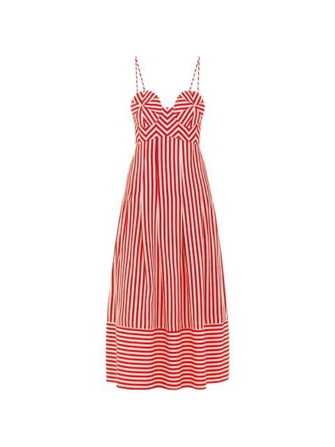 FARM Rio striped midi dress - Red - zdjęcie produktu nr 1
