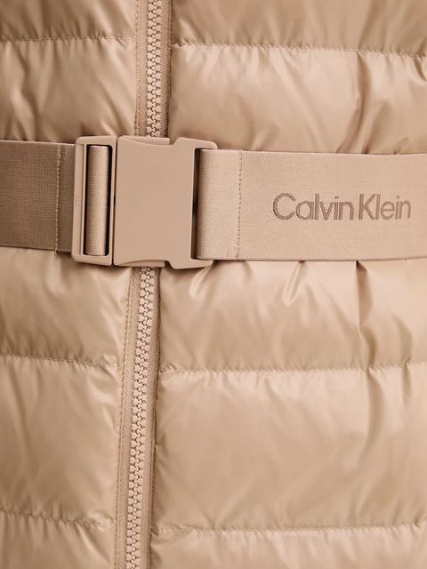 Calvin Klein kurtka kolor beżowy zimowa LV044D542G