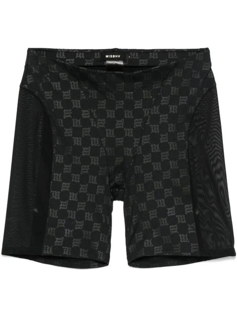 MISBHV monogram-print biker shorts - Black - zdjęcie produktu nr 1