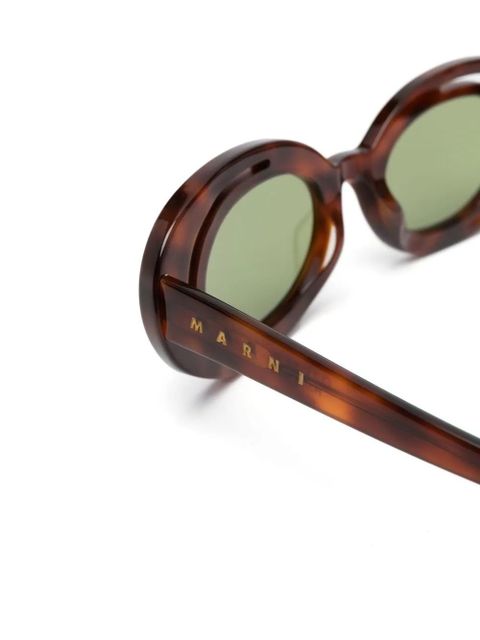 Marni Eyewear Zion tortoiseshell oval-frame sunglasses - Brown