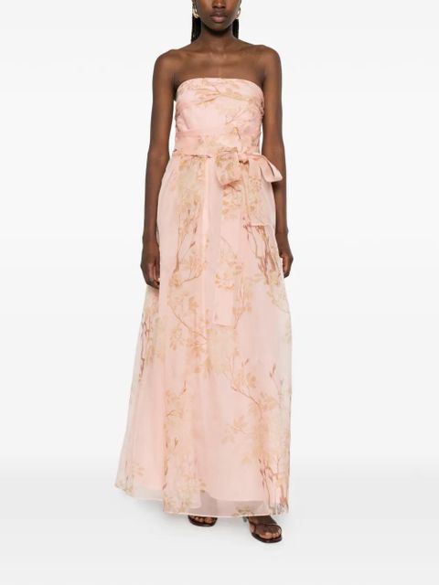 Max Mara floral-print strapless dress - Pink - zdjęcie produktu nr 2