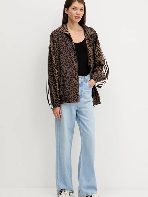 adidas Originals bluza damska kolor brązowy wzorzysta JW7301