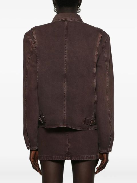 Magda Butrym zip-front denim jacket - Brown
