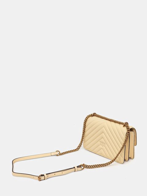 Pinko torebka skórzana kolor żółty 100074 A0GK - zdjęcie produktu nr 2