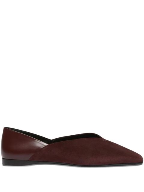 Max Mara square-toe suede ballet flats - Red - zdjęcie produktu nr 1