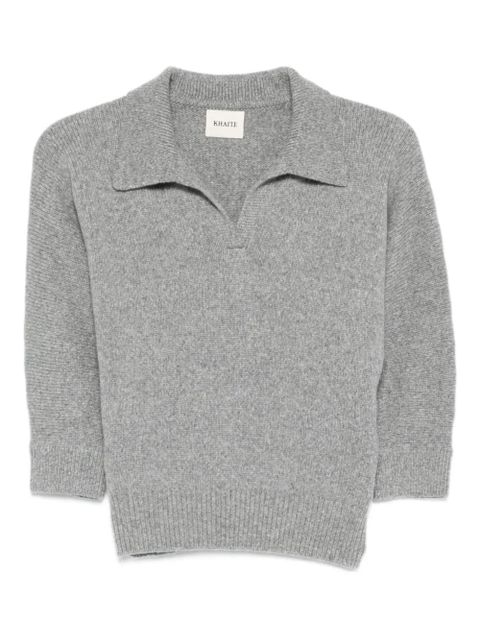 KHAITE polo-neck cashmere sweater - Grey - zdjęcie produktu nr 1