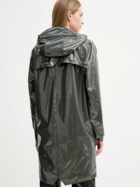 Rains kurtka 12020 Long Jacket kolor zielony przejściowa 12020 - zdjęcie produktu nr 2