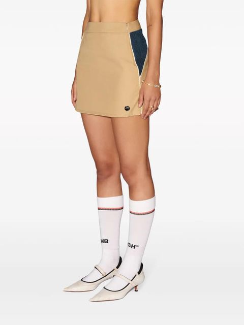 AMBUSH mesh-panelled cotton miniskirt - Neutrals