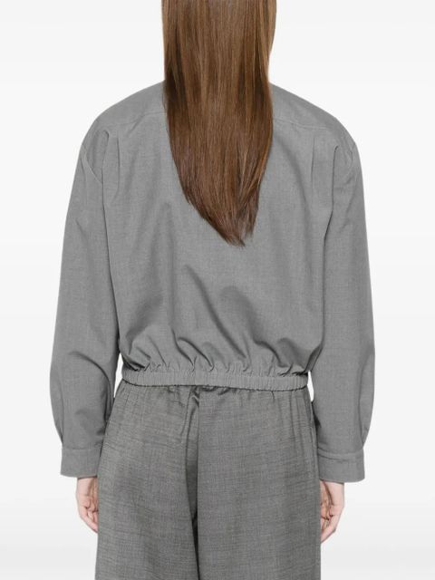 Jil Sander pointed-collar bomber jacket - Grey