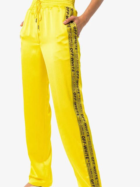 Off-White industrial logo striped track pants - Yellow