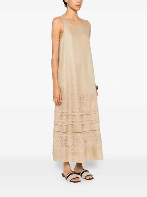 Weekend Max Mara lace-insert midi dress - Neutrals
