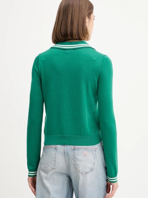 Guess Jeans kardigan z domieszką wełny damski kolor zielony lekki W5YR32 Z3HO2