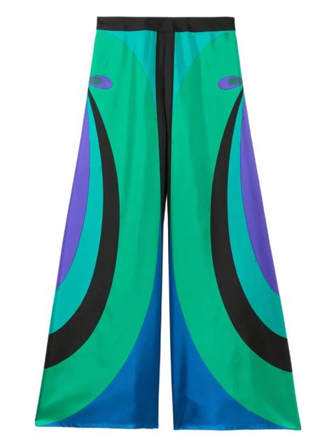 PUCCI Maddalena-print wide-leg trousers - Green - zdjęcie produktu nr 1