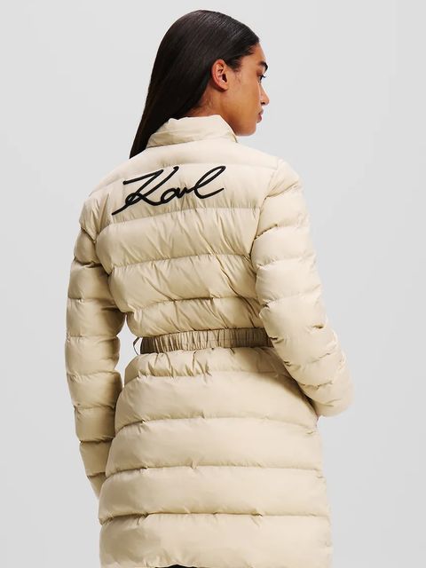 Karl Lagerfeld kurtka kolor beżowy zimowa A1W15047