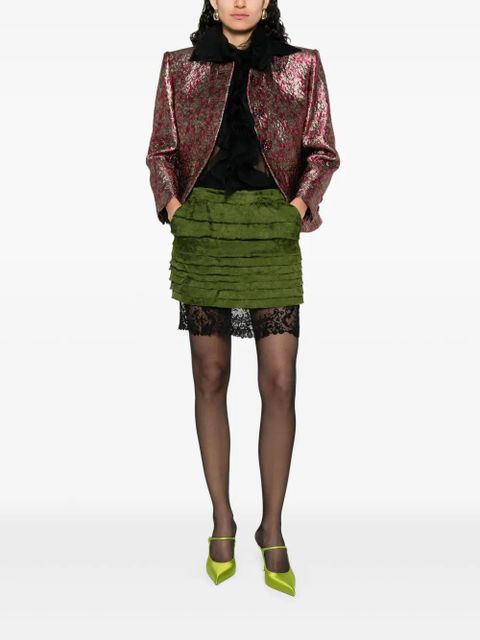 Saint Laurent ruffled mini skirt - Green - zdjęcie produktu nr 2