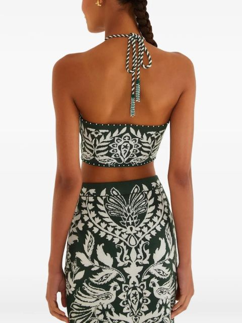 FARM Rio Miranda beaded halter top - Green - zdjęcie produktu nr 2