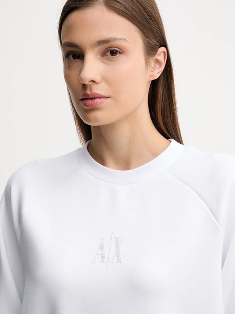 Armani Exchange bluza damska kolor biały z aplikacją XW000826 AF13397