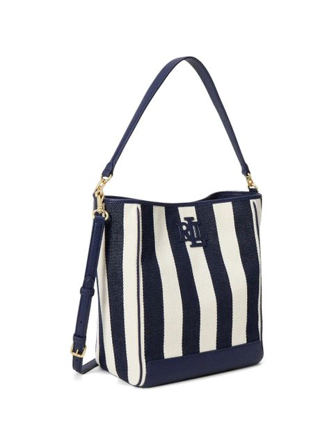 Lauren Ralph Lauren striped logo bucket bag - Blue