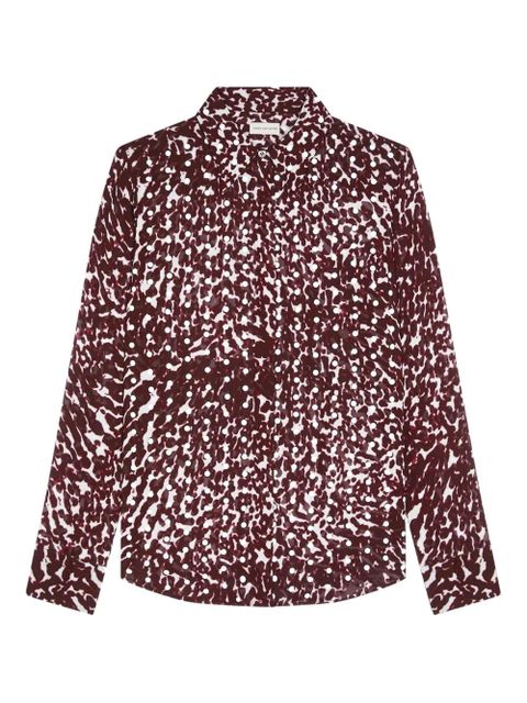 DRIES VAN NOTEN animal-print blouse - Red - zdjęcie produktu nr 1