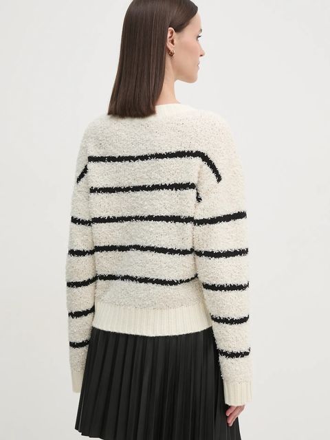 OUI sweter z domieszką wełny damski kolor beżowy ciepły 90615 - zdjęcie produktu nr 2